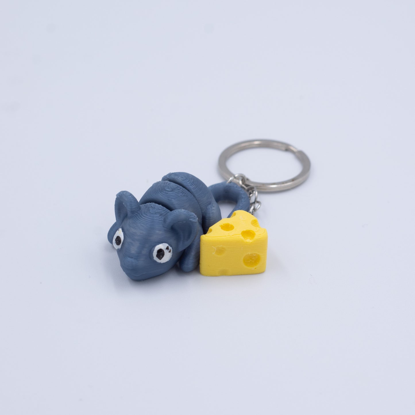 3D PRINTED MOUSE AND CHEESE KEYCHAIN WIGLET