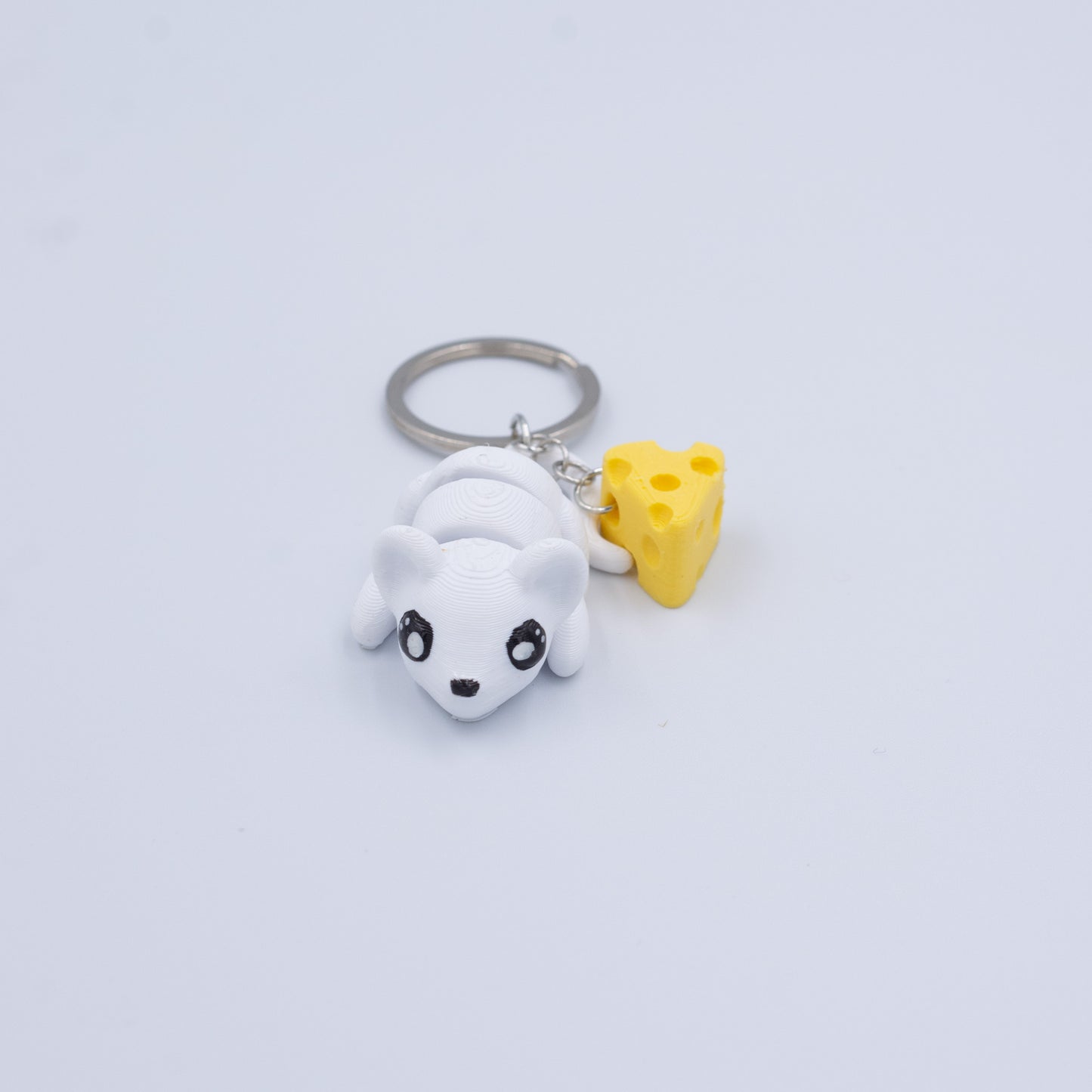 3D PRINTED MOUSE AND CHEESE KEYCHAIN WIGLET