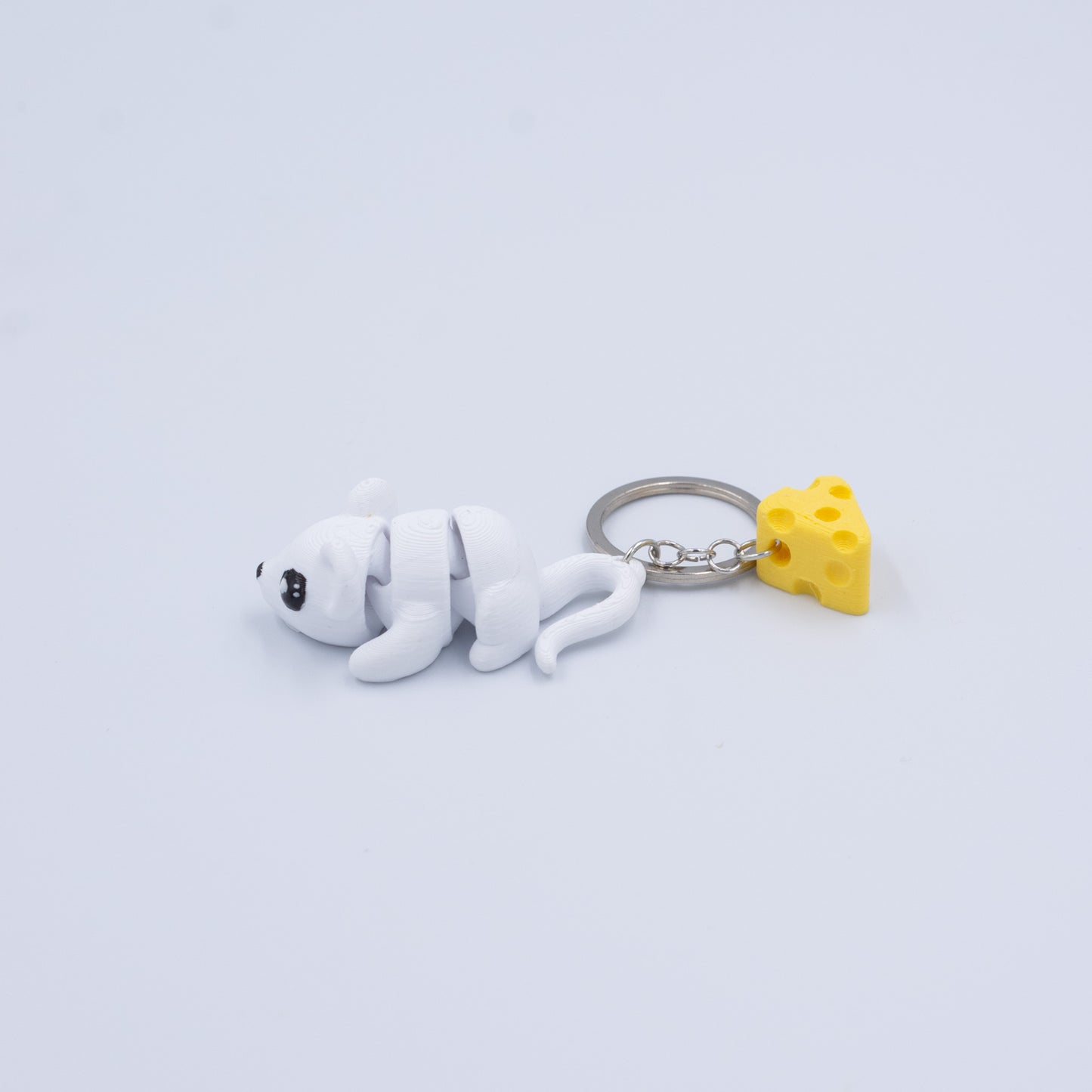 3D PRINTED MOUSE AND CHEESE KEYCHAIN WIGLET